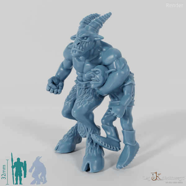 Ziegenmensch mit Goblin