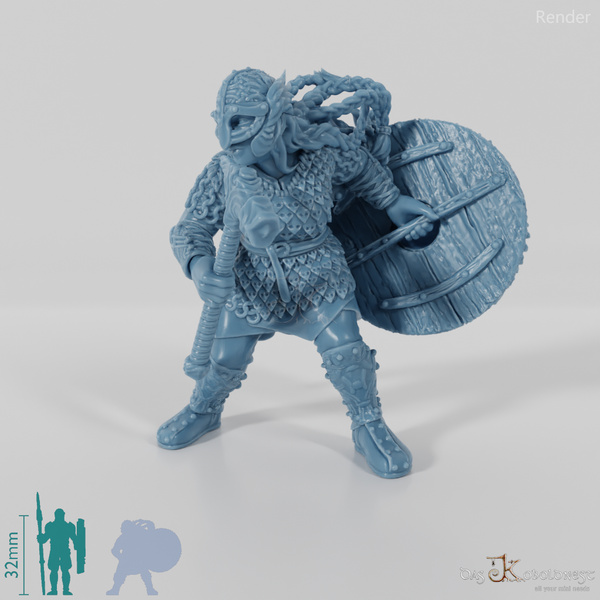 Aidda, Behelmte Anführerin der Schildmaiden