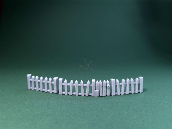 Zaun - Halbling-Gartenzaun mit Tor (Spitz)