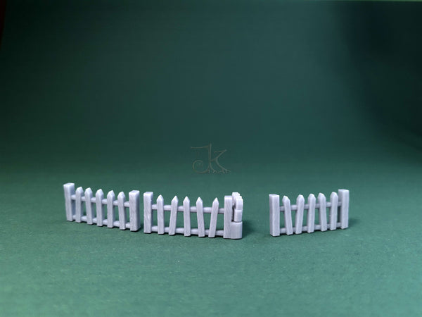 Zaun - Gartenzaun mit Tor (Spitz)