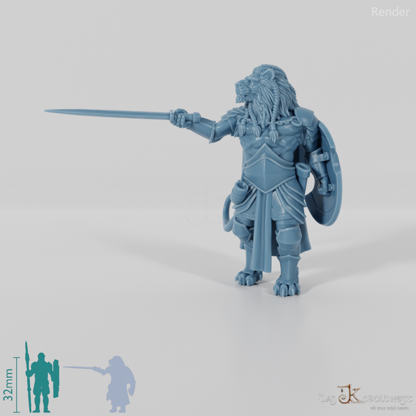 Aechelon der Furchtlose, Katzenvolk-Krieger mit Schwert