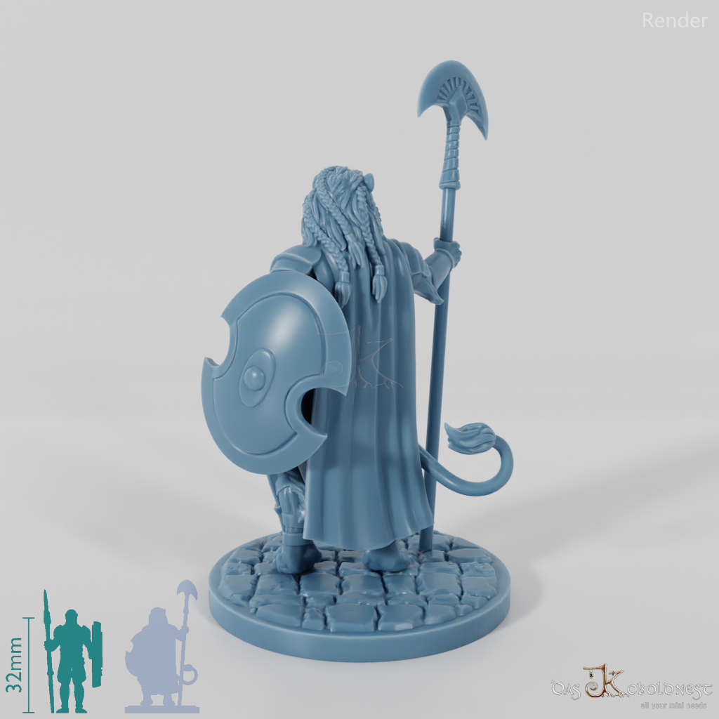 Aechelon der Furchtlose, Katzenvolk-Krieger mit Fächeraxt