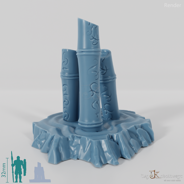 Runenbeschriebener Bambus