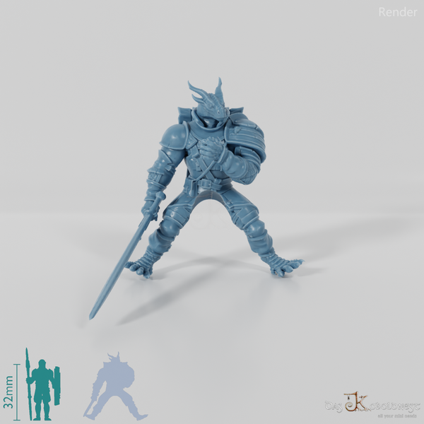 Dragonborn-Krieger 03 - Reiterpose