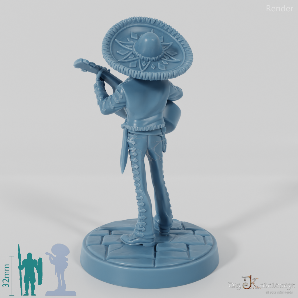 Skelettierter Mariachi-Musikant 02