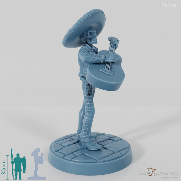 Skelettierter Mariachi-Musikant 02