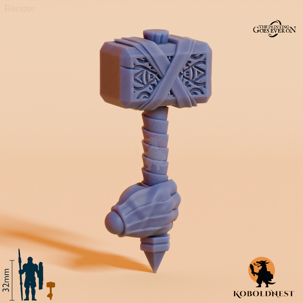 Minenzwerg-Hammer B mit Hand