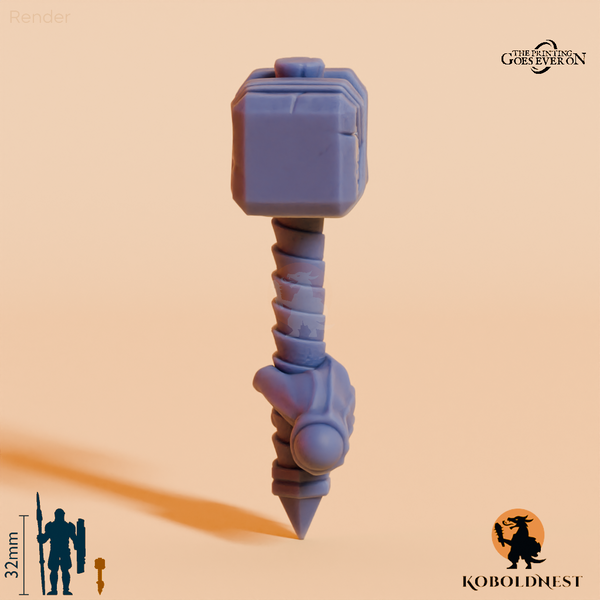 Minenzwerg-Hammer B mit Hand