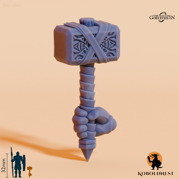 Minenzwerg-Hammer B mit Hand