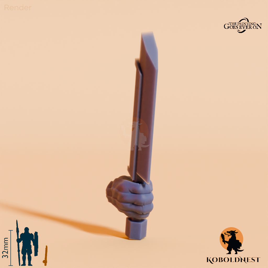 Minenzwerg-Schwert D mit Hand