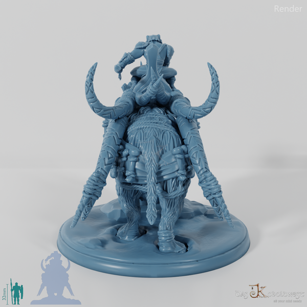 Gerüstetes Rhinodon 01 mit Reiter