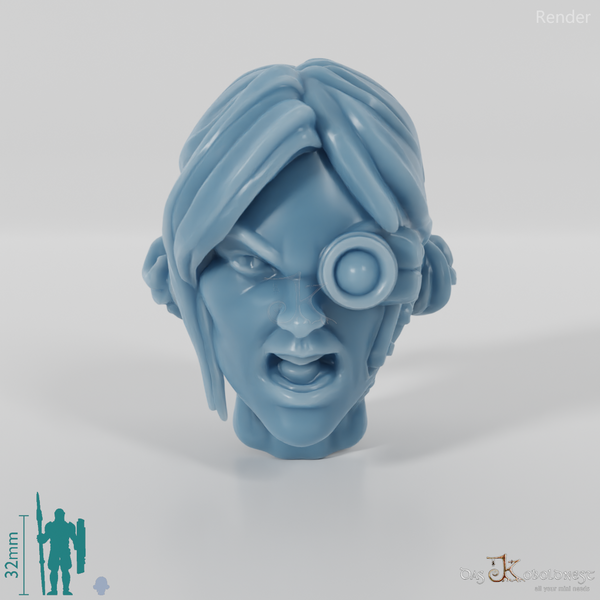 Frauenkopf - SciFi Bionisches Auge