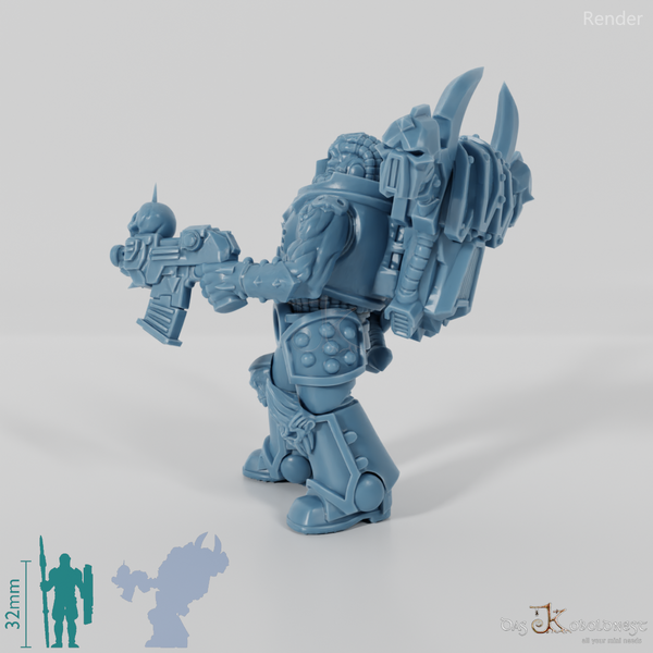 Void Blessed Soldiers - Savage Gladiator mit Kettenschwert und Pistole 01