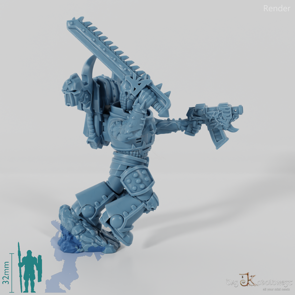 Void Blessed Soldiers - Savage Gladiator mit Kettenschwert und Pistole 03