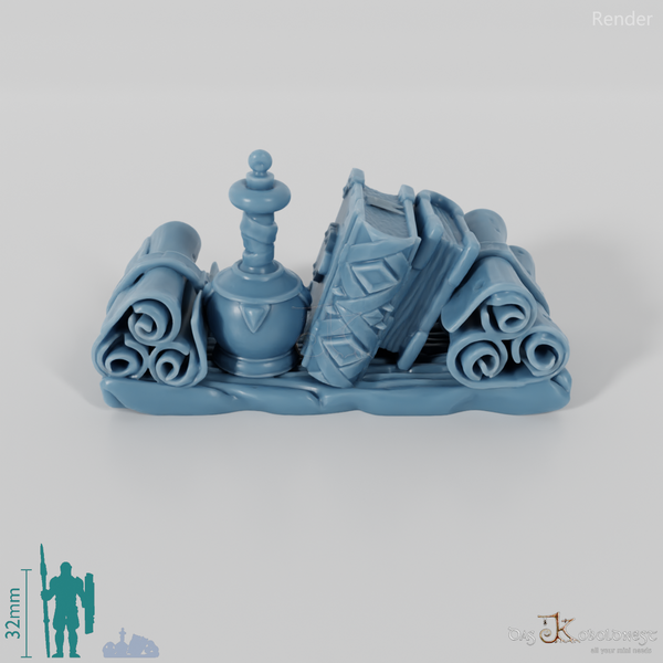 Regalbrett mit Schriftrollen