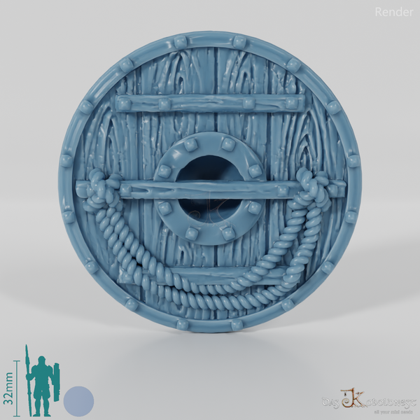 Rundschild mit Baum-Knotenmuster