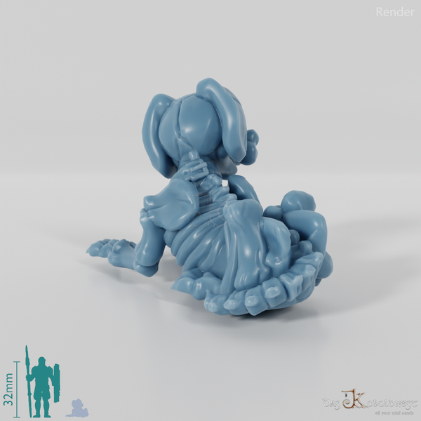 Liegender Skeletthund