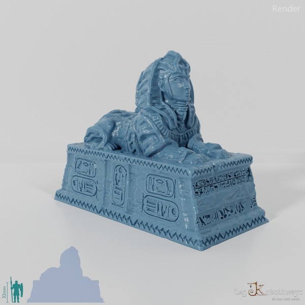 Sphinxstatue auf Sockel