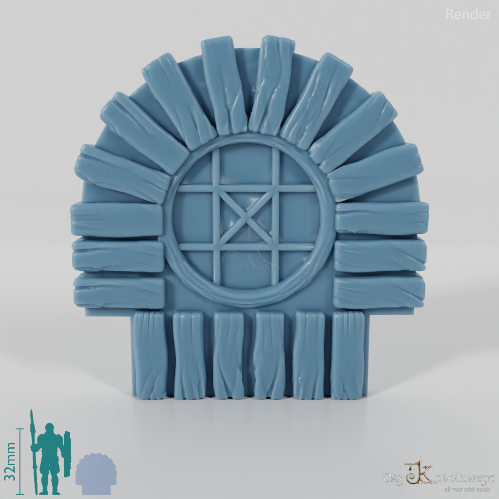 Halblinghöhlenfenster - Kleines Fenster mit Steinrahmen 01