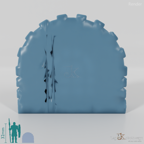 Halblinghöhlenfenster - Kleines Fenster mit Steinrahmen 05