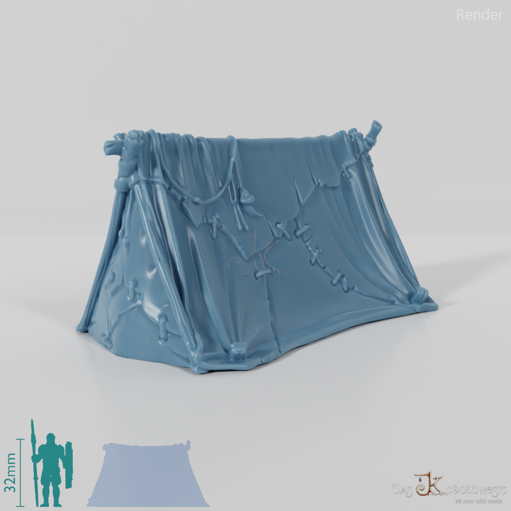 Zelt - Grobes Zelt aus Tierhäuten