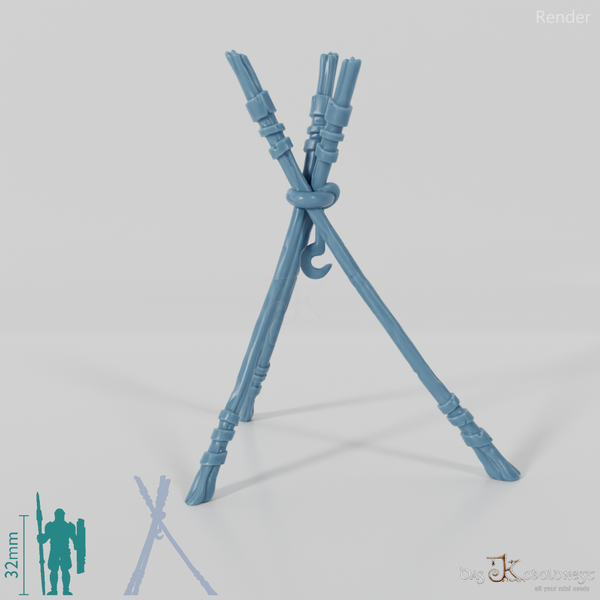 Dreibein - Leeres Holzgestell