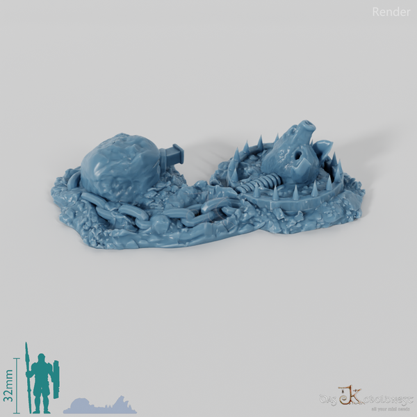 Falle - Getarnte Bärenfalle mit Köder