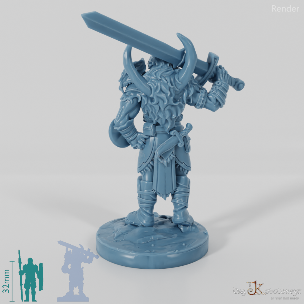 Vaultamir, Stoischer Barbar mit Schwert (Pose 1)