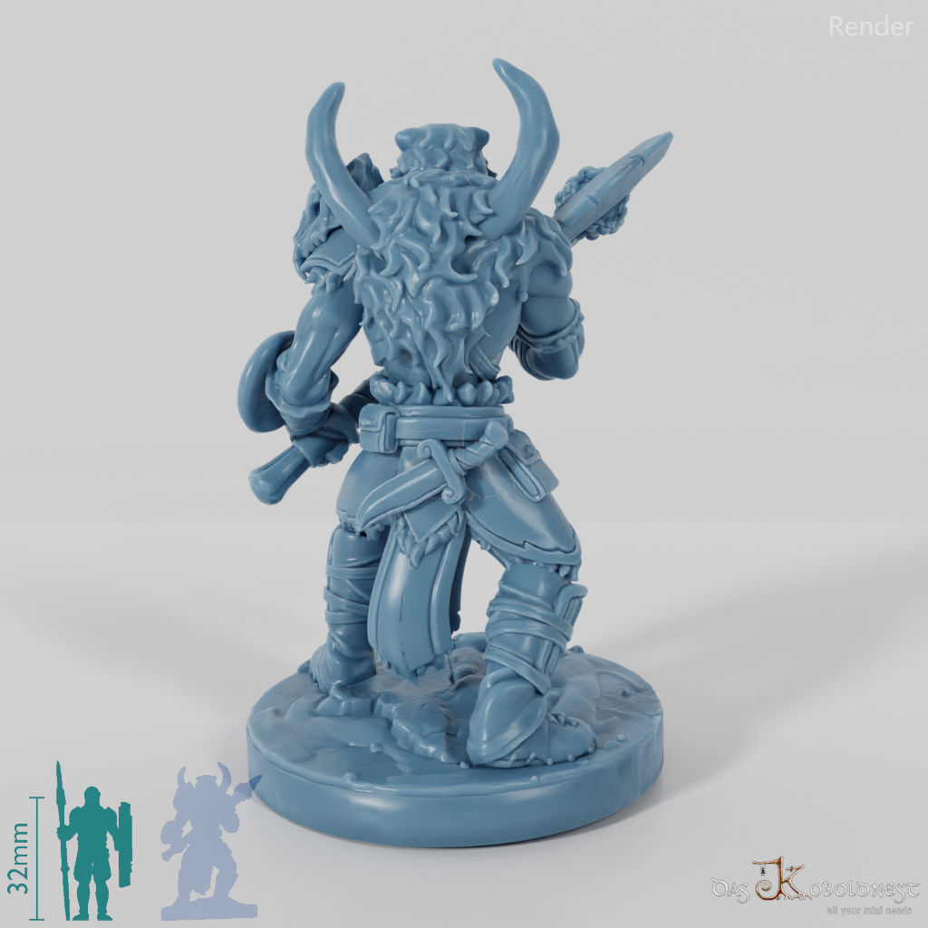 Vaultamir, Stoic Barbarian with Ax (Pose 2)