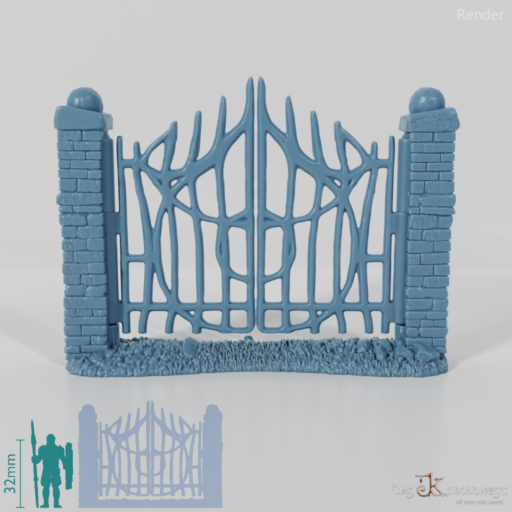 Zaun - Eisernes Friedhofszauntor A