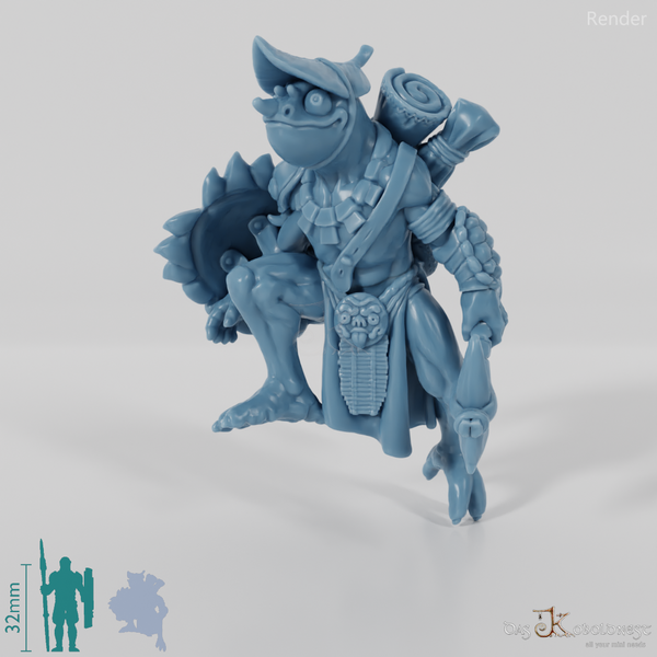 Xuchatla, Echsenvolk Schurke mit Axt (Pose 2)