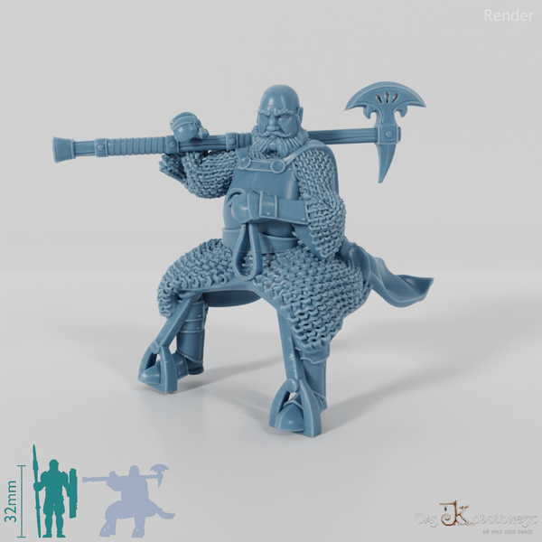 Axtkrieger der Lehnsgüter - Anführer in Reitpose