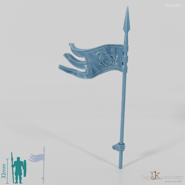 Reitervolk-Banner mit Hand