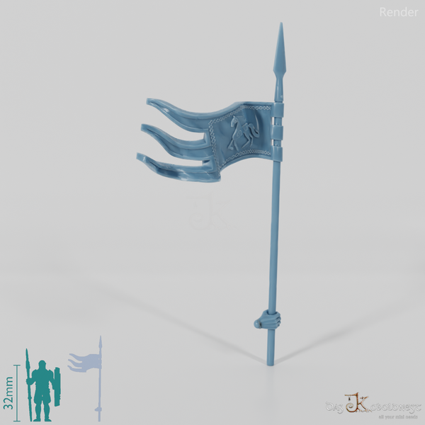 Reitervolk-Banner mit Hand