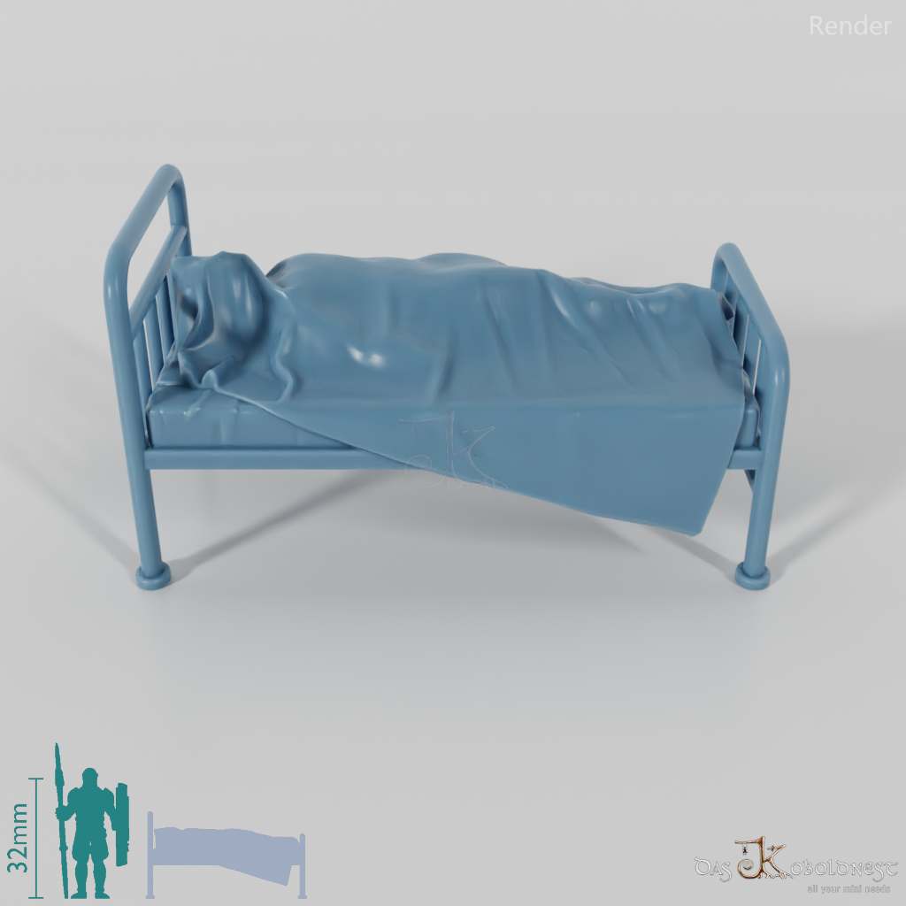 Bett - Bett mit verhüllter Leiche