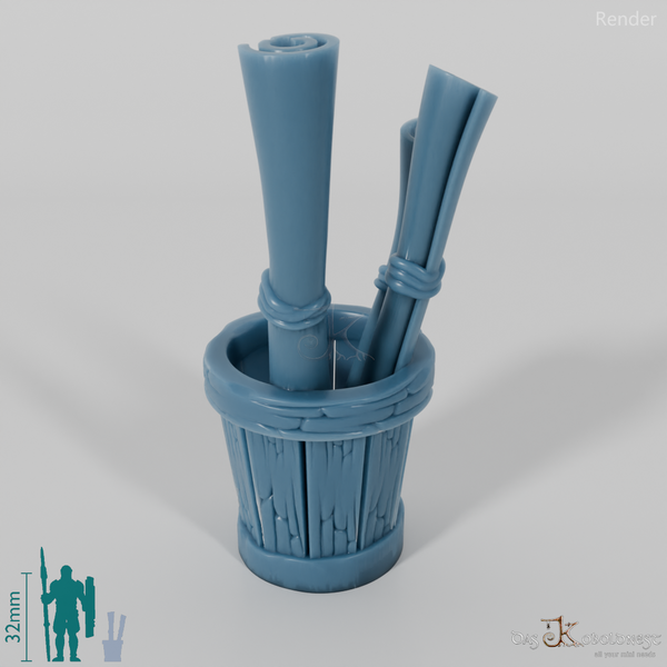 Bootsbauerei - Eimer mit Schriftrollen