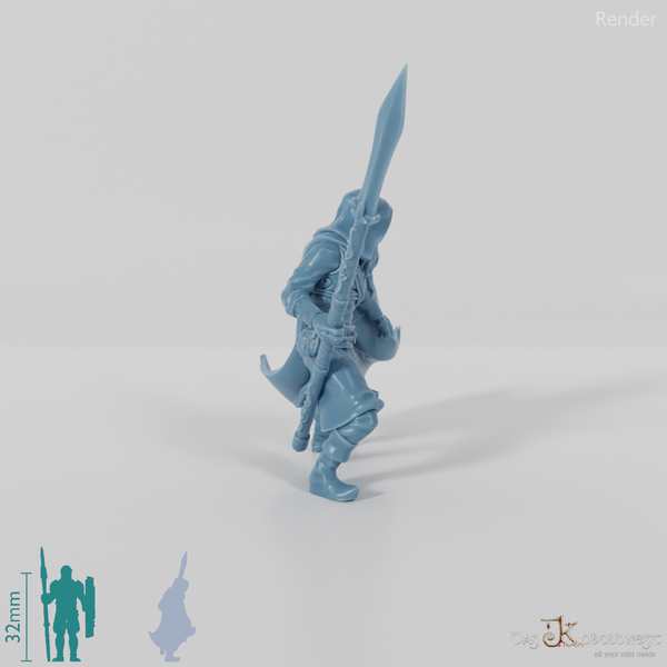 Lichtwald-Waldläufer mit Speer