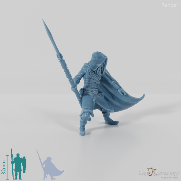 Lichtwald-Waldläufer mit Speer