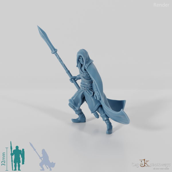 Lichtwald-Waldläufer mit Speer