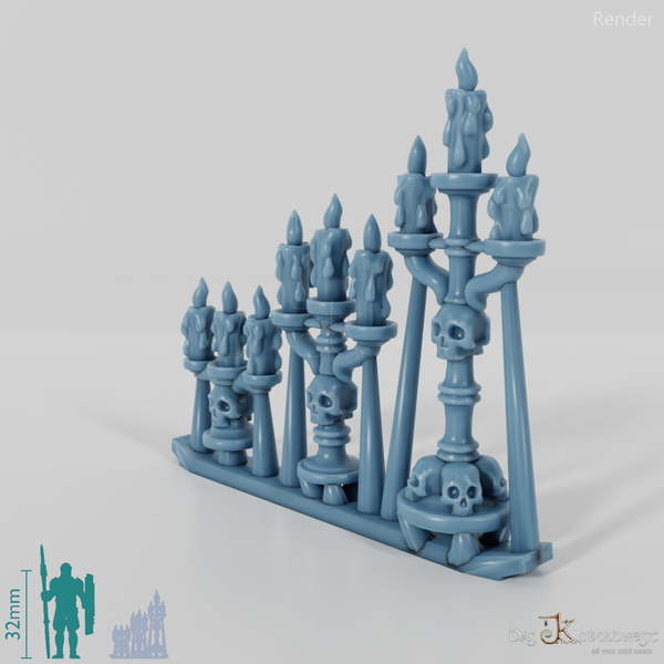 Kerze - Kerzenleuchter mit Schädeln 1