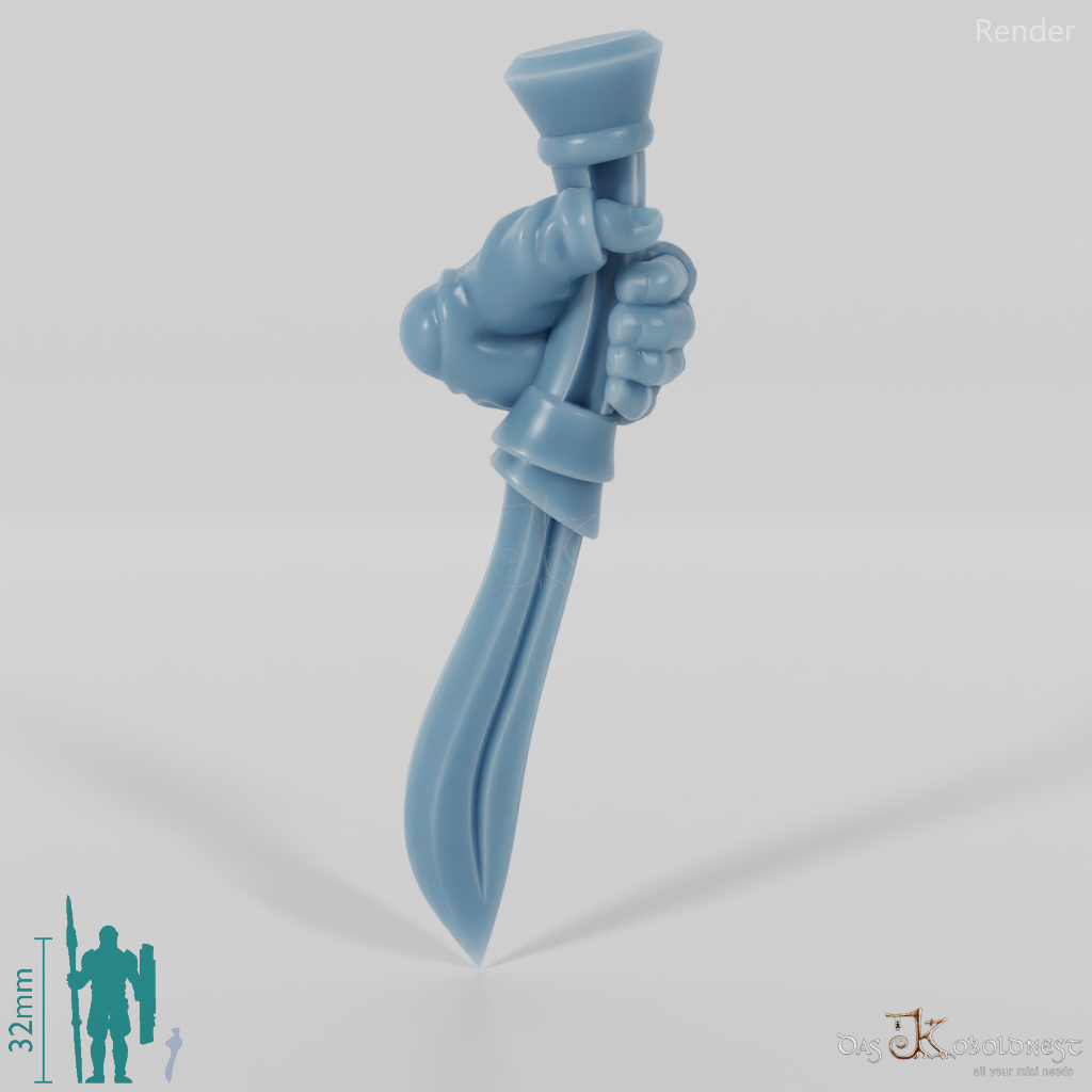 Elfendolch - Nach unten gehalten mit Hand A