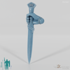 Equestrian people dagger with hand, blade pointing downwards
