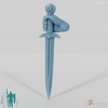 Human Dagger with Hand, Blade Down (Gonthan)