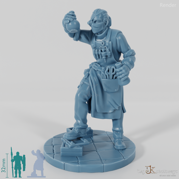 Verrückter Doktor mit Flasche