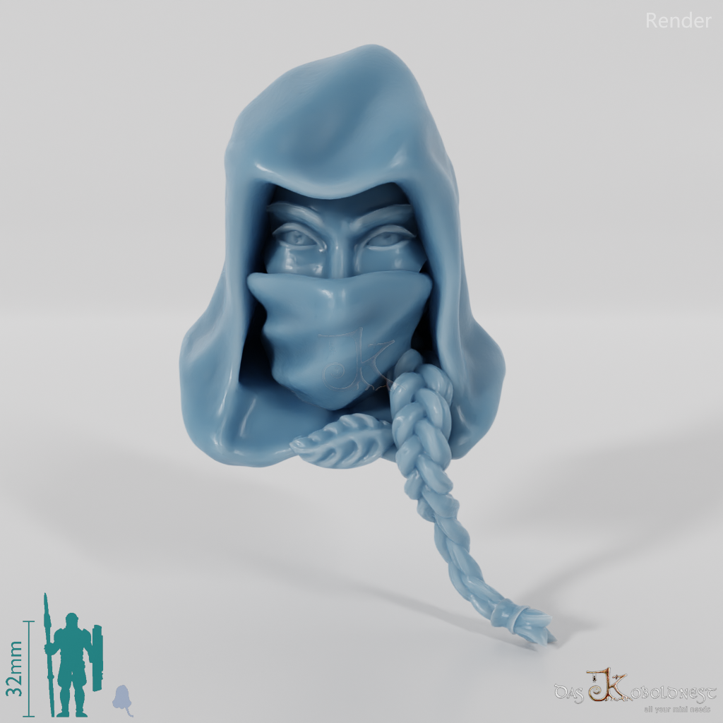 Elfenkopf - Weiblich B mit Maske und Kapuze