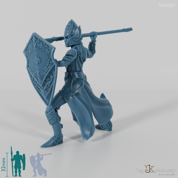 Küstenelfen-Wächterin B mit Speer