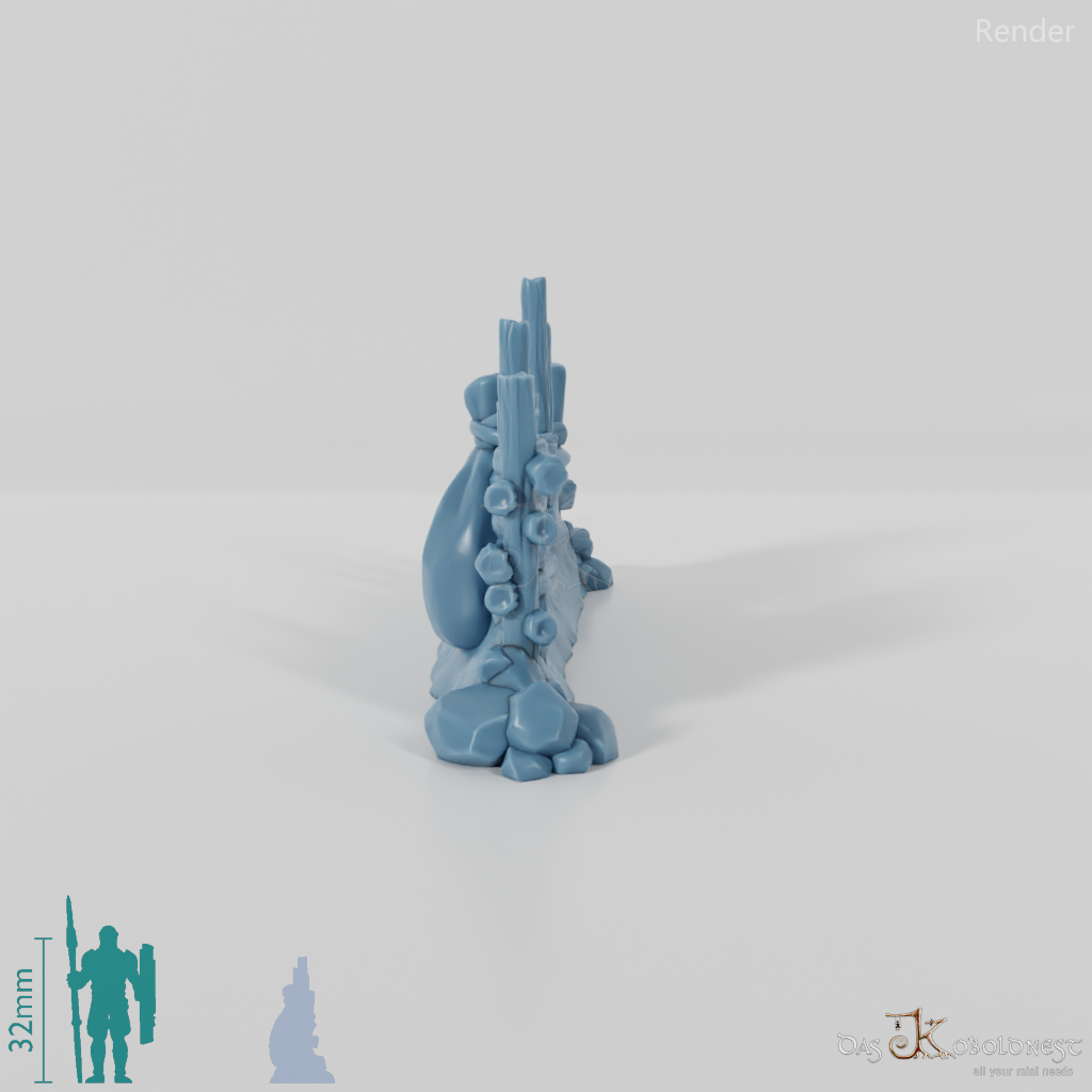 Archaische, kleine Holzpalisade