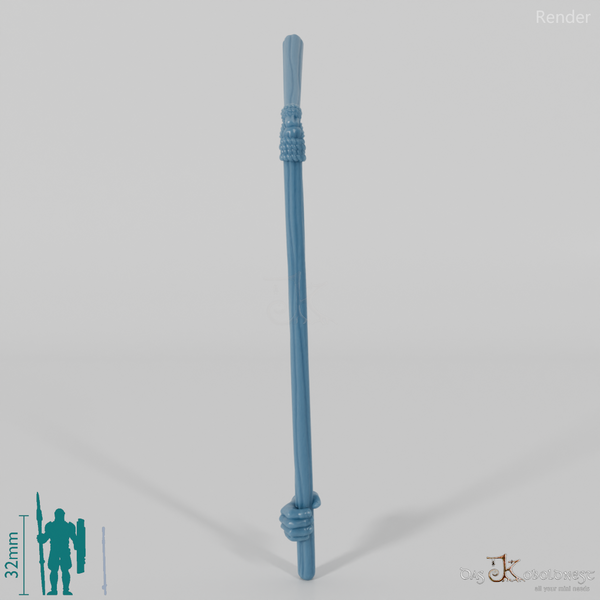 Halbling-Dreschflegel, unten gegriffen mit Hand