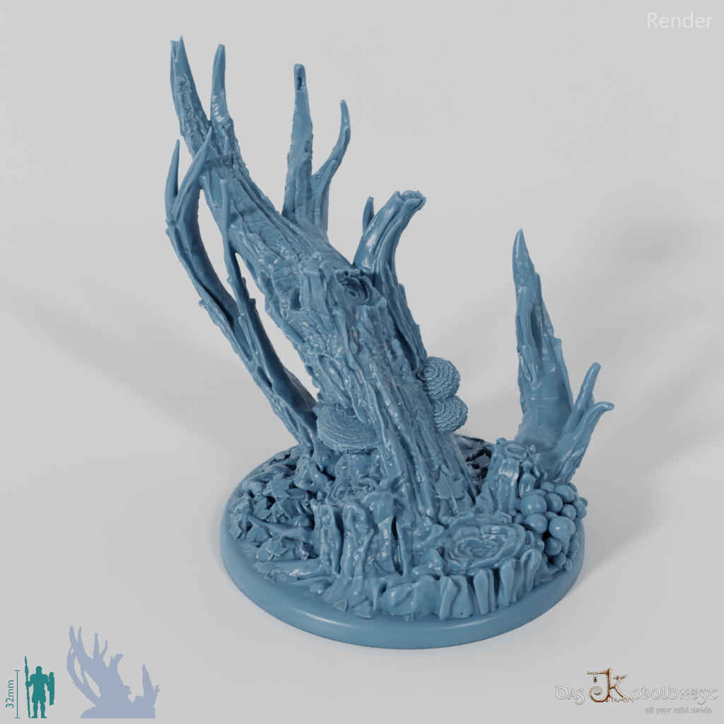Waldbodenbase mit totem Baum