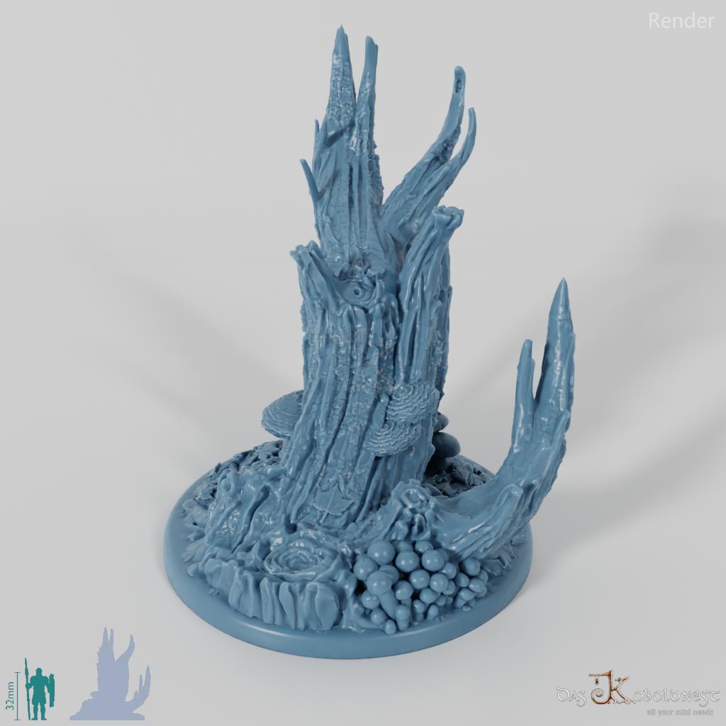 Waldbodenbase mit totem Baum